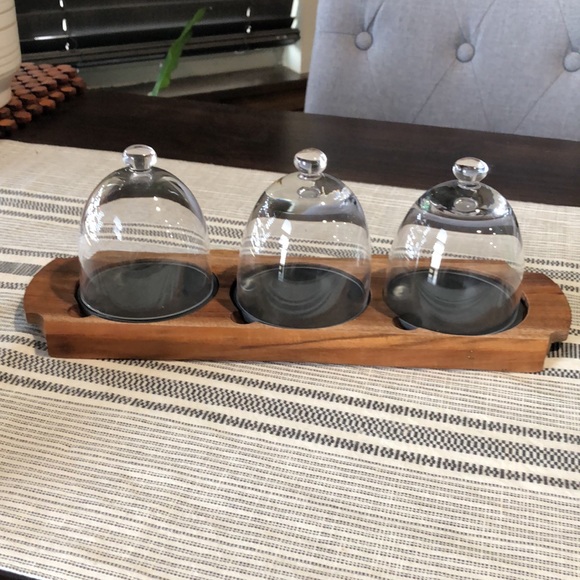 Glass Domed Wooden Serving Tray - Picture 4 of 10